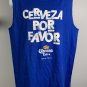 NWT Corona Extra Beer Cerveza Por Favor Sleeveless T Shirt Mens XL Blue