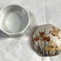 Hummingbird Ceramic Trinket Box Gold Accents Action Japan Made 3" Across