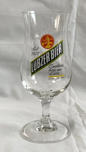 Lubzer Bier Stemmed Pilsner Beer Glass Veb Brauerei Lubz 10 oz