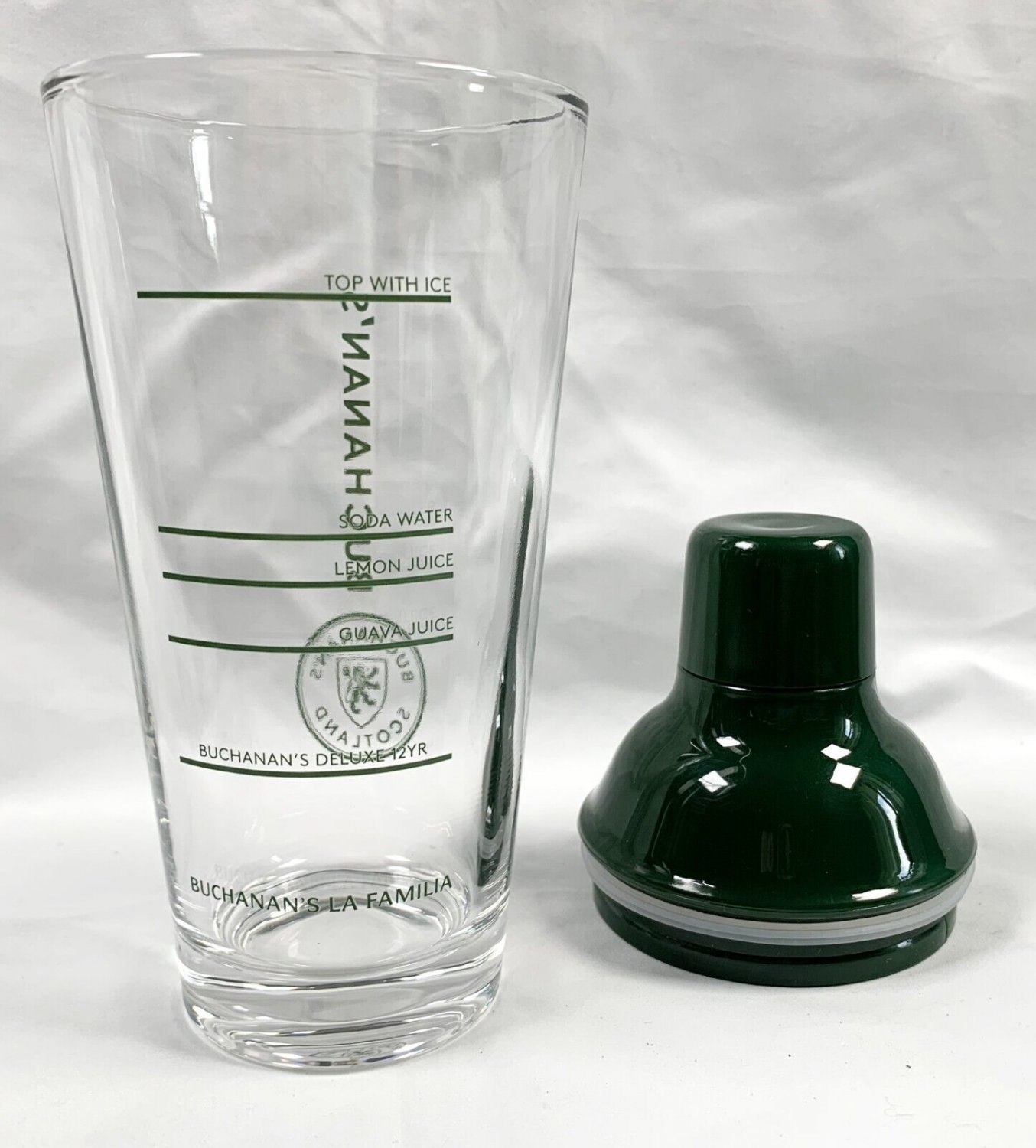 New Buchanan's Scotland La Familia Scotch Whisky Glass Cocktail Shaker