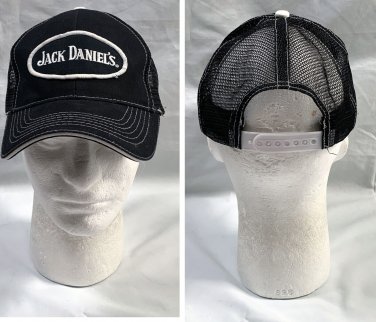Jack Daniels Whiskey Trucker Black Baseball Hat White Snapback Strap