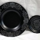 New Homer Laughlin Fiesta Black Skull and Vine Pasta Bowl & Appetizer Plate 6.5"