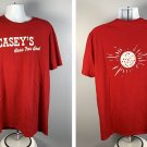 Casey's General Store Gas Station Here For Good Pizza Logo T Shirt Mens 2XL Red Casey's General Store Gas Station Here For Good Pizza Logo T Shirt Mens 2XL Red