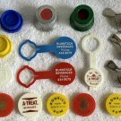 16 Vintage Bottle Caps Stoppers Fizz Whiz RonRico Rum A Treat Soda Plastic Metal
