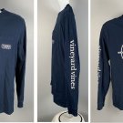 Vineyard Vines Hockey Logo Long Sleeve Pocket T Shirt Mens Small blue