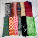 12 Vintage Rectangular Head Scarf Scarves Wraps Stripes Floral Polka Dots