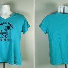 Life is Good Drinks Well with Others Crusher V Neck T Shirt Womens Large Mermaid
