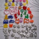Vintage Lot 65 Plastic & Metal Holiday Animals Cookie Cutters Crafts Play doh