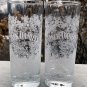 2 New Jack Daniels Old No 7 Brand Tall Whiskey Glasses Snowflake Design 10 oz