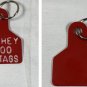 2 Ritchey 1 800 Ear Tags Keychains Key Rings Rubber Red Livestock Farm
