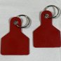 2 Ritchey 1 800 Ear Tags Keychains Key Rings Rubber Red Livestock Farm