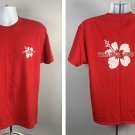 Trader Joe's Employee Hibiscus T Shirt Mens Large Red Cotton