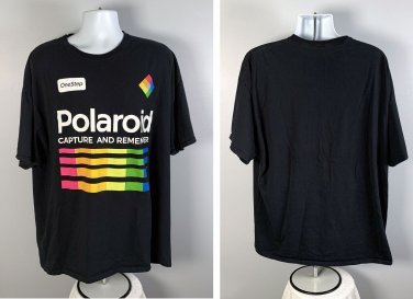 One Step Polaroid Camera Capture and Remember Rainbow Logo T Shirt Mens 3XL