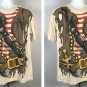 Pirate Buccaneer Dagger Pistol Rum Bottle T Shirt Mens Large Costume