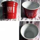 New UV Vodka Plastic Ice Bucket or Enormous Cocktail Glass Party Red 8" Tall