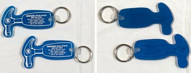 2 Nebraska State Patrol Keychains Key Rings Rubber Drive Hammered Get Nailed