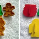 5 Vintage Hallmark Mini Plastic Cookie Cutters Angel Bell Pilgrim Snowman