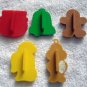 5 Vintage Hallmark Mini Plastic Cookie Cutters Angel Bell Pilgrim Snowman