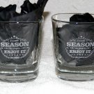2 New Etched Jack Daniels Whiskey Glasses It's a Short Season Enjoy It 8 oz