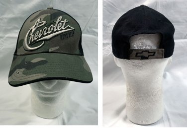 GM Chevrolet Runs Deep Baseball Hat Mens Camouflage Embroidered Raised Logo