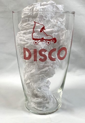 VTG Roller Skate Disco Drinking Glass 30 oz