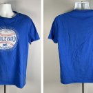Boulevard Brewing Co Distressed Baseball Logo T Shirt Mens Large Blue Beer