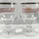 2 New Chimay Peres Trappistes Belgium Beer Silver Rimmed Goblet Glasses 16 oz