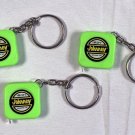 3 Johnney Bright Green Keychains Key Rings 1M/3' Measuring Tape