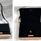 Liz Claiborne Black & Tan Shoulder Purse Handbag 10" x 7.5" x 2.5" Polyester