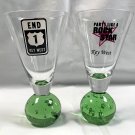 2 Key West Shot Glasses Party Like a Rock Star End Highway 1 Bubble Base 2 oz