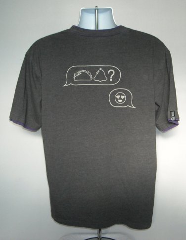 Taco Bell Emoji Text Message T Shirt Mens XL Gray Cotton Poly Blend
