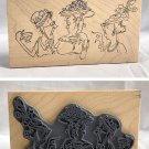 Art Impressions T-2782 Women Gossip Tea Fancy Church Hats Wood Rubber Stamp
