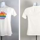 LL Bean Outdoor Goods Since 1912 Rainbow Colored Logo T Shirt Womens Small Poly