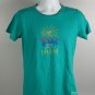 Life is Good Camper Mountains Dog Sun Crusher T Shirt Womens Medium Classic Fit