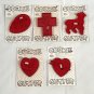 5 New Vintage Plastic HRM Cookie Cutters Lamb Cross Easter Egg Heart I Love You