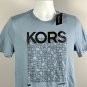 NWT Michael Kors Blue Short Sleeve T Shirt Mens Small Black Logo Design