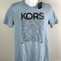 NWT Michael Kors Blue Short Sleeve T Shirt Mens Small Black Logo Design