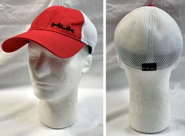 Huk Performance Baseball Hat Mens Stretch Size M-L Red Mesh