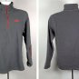 The North Face Fleece Pullover Mens Small 1/4 Zip Polyester Gray Red Trim