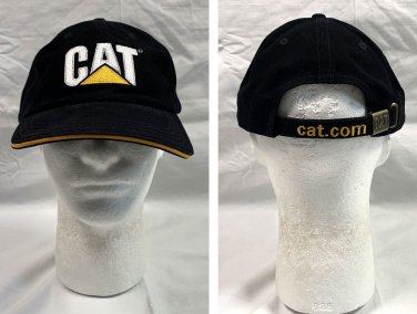CAT Caterpillar Baseball Hat Mens Embroidered Logo cat.com Black