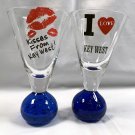 2 Key West Shot Glasses I Love Key West Kisses From Key West 2 oz Bubble Base 2 Key West Shot Glasses I Love Key West Kisses From Key West 2 oz Bubble Base