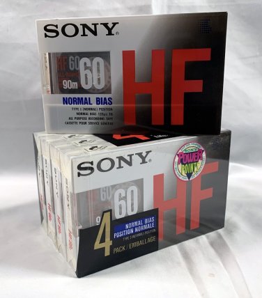 5 New Sealed Sony Type I HF 60 Minute Cassette Tapes