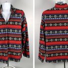 LL Bean Fleece Pullover Womens XL Polyester Snowflake Design 1/4 Zip