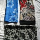 3 Vintage Ladies Large Head Neck Scarves Polyester Floral 42" or larger