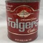 Vintage Empty Folgers Coffee Can Tin 39oz Automatic Drip NO LID Red