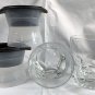 2 New Bacardi Rum Etched Bat Logo 6-Sided 12 oz Glasses & Plastic Ice Molds