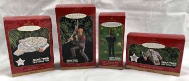 4 Hallmark Star Trek Deep Space Nine Ornaments Magic USS Defiant Sisko Worf