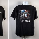 Jeep Patriotic American Flag Red White Blue Logo T Shirt Mens XXL Cotton