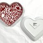 2 Crate & Barrel Ceramic Red & White I Choose You Heart Plates Kate Forrester