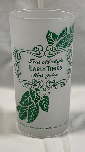 True Old Style Early Times Whisky Mint Julep Frosted Cocktail Glass 10 oz